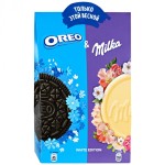 Набор, 174 г вафли Милка с начинкой с какао покрытые белым шоколадом 2х30 г + печенье Орео с какао и начинкой с ванильным вкусом  3х38 г картонная упаковка