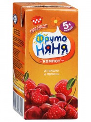 Компот Фрутоняня вишня малина с 5 мес 0.2 л