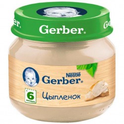 Пюре Gerber цыпленок с 6 мес 80 г