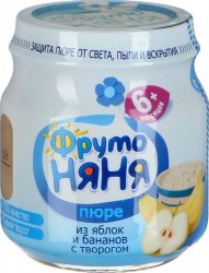 Пюре Фрутоняня яблоко банан творог 100 г
