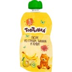 Пюре, Топтышка 90 г груша банан киви без сахара с 8 мес пауч